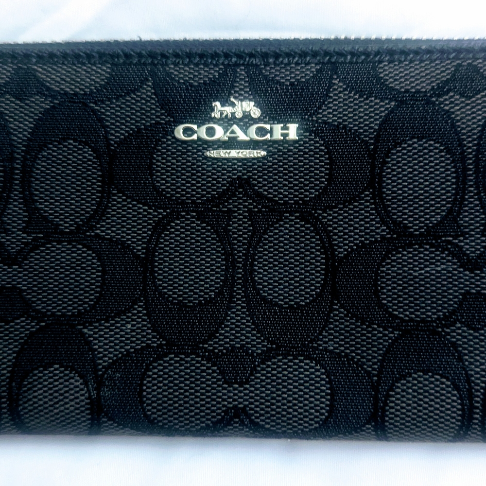 Coach Black Monogram Wallet